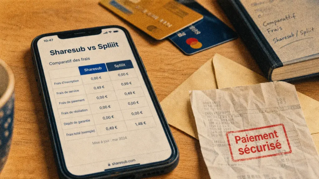 Spliiit ou sharesub : comparatif des frais 5 % + 0,90 € et paiement sécurisé