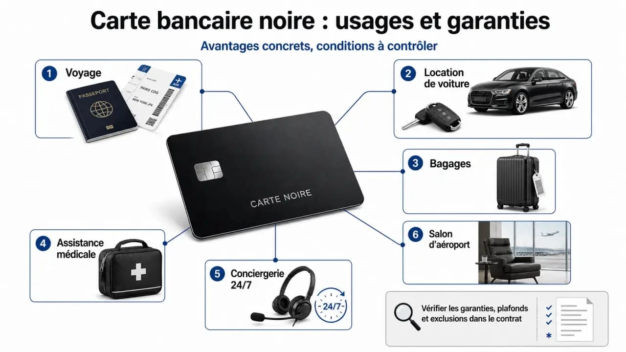 Carte bancaire noire : garanties voyage, assistance et conciergerie en usage réel