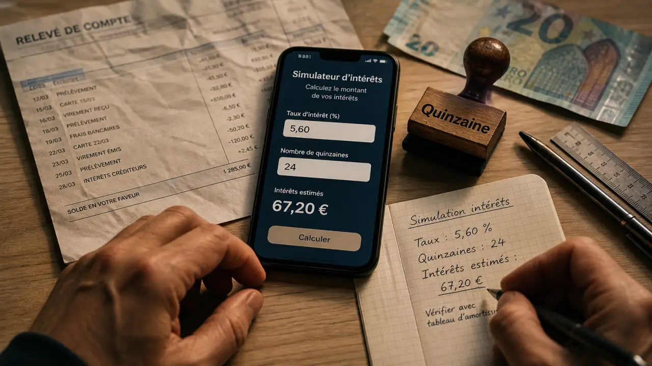 Interets livret a calcul : quinzaines, plafond, dates