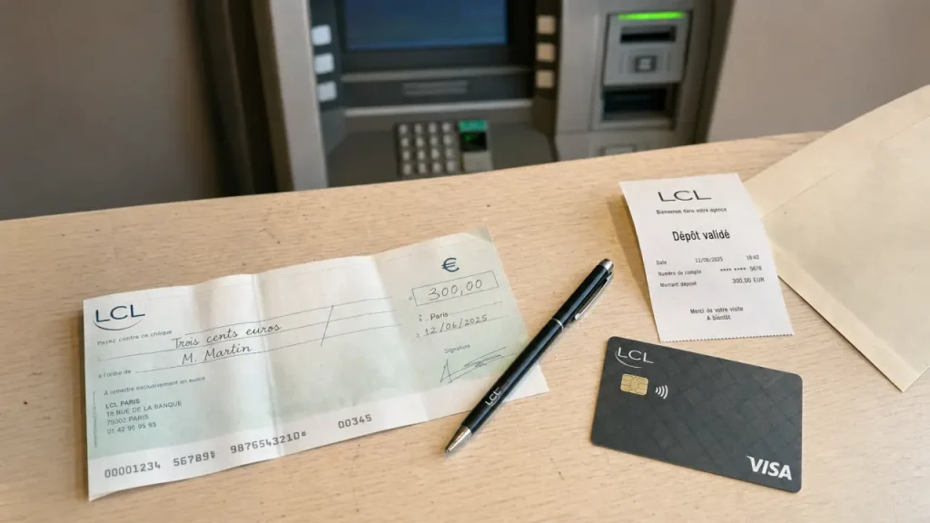 LCL dépôt chèque automate : délai 1 à 2 jours ouvrés
