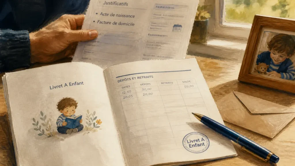 Photo livret a enfant : adulte aide à gérer l’épargne du mineur