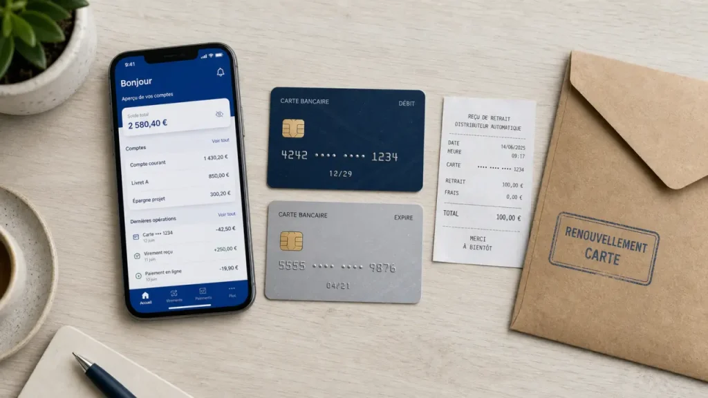 Renouvellement carte bancaire avant expiration, activation en fin de mois
