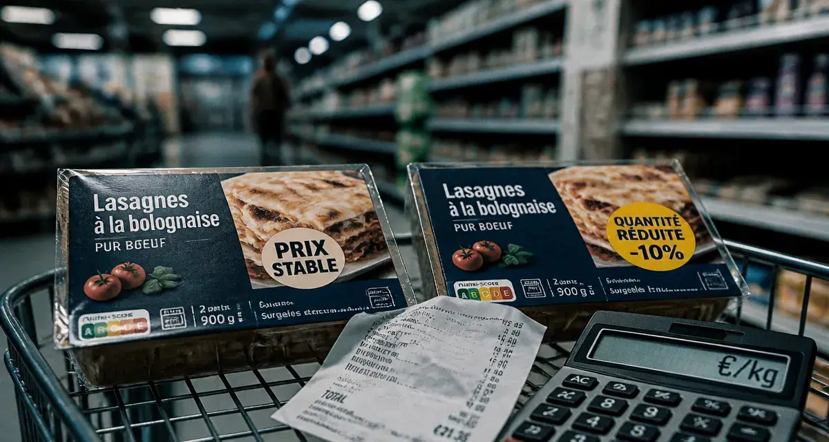Shrinkflation définition : quantité réduite, prix masqué au supermarché