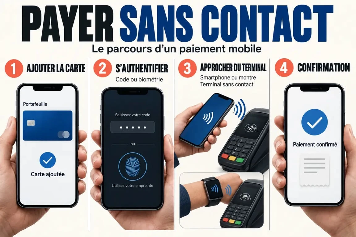 Fonctionnement d'une application de paiement mobile avec NFC et authentification