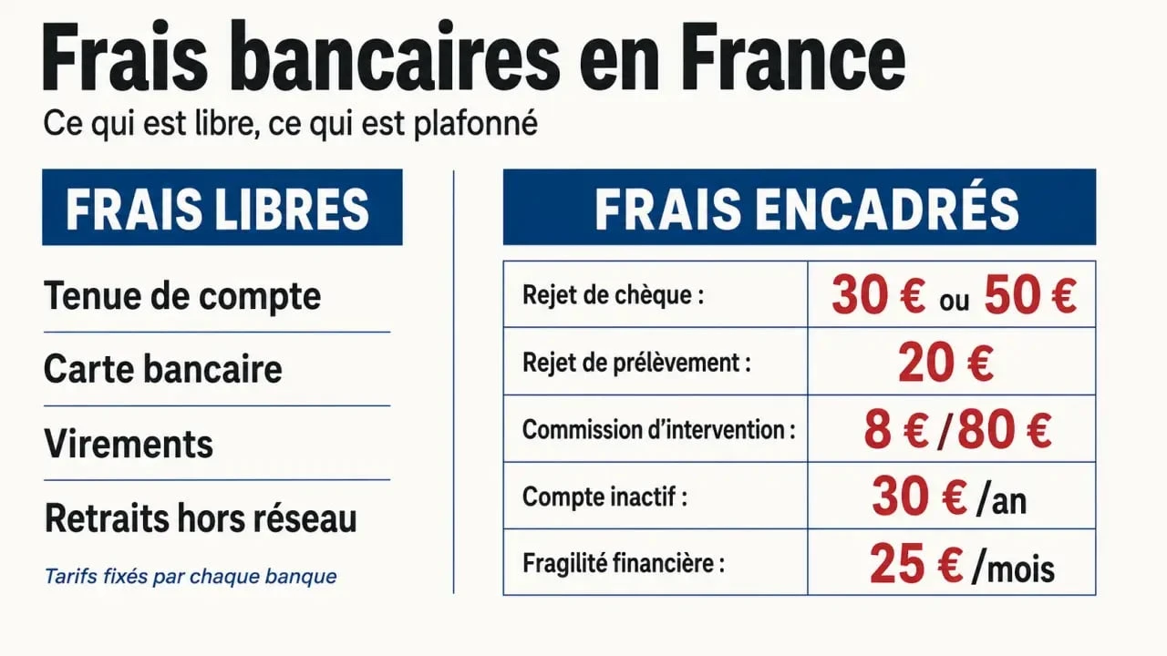 Lois sur les frais bancaires en France : plafonds légaux et frais encadrés