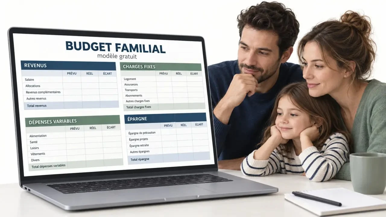 Tableau Excel de budget familial gratuit avec revenus, dépenses et épargne