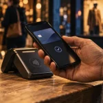 Paiement mobile caisse d epargne : smartphone valide un paiement sans contact