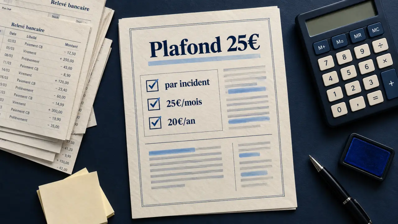 Plafonnement des frais bancaires 25 € ou 20 € par mois