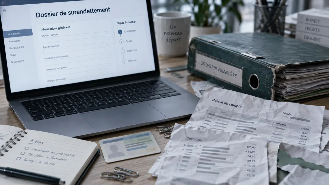 Banque de France demande en ligne : dossier de surendettement et documents