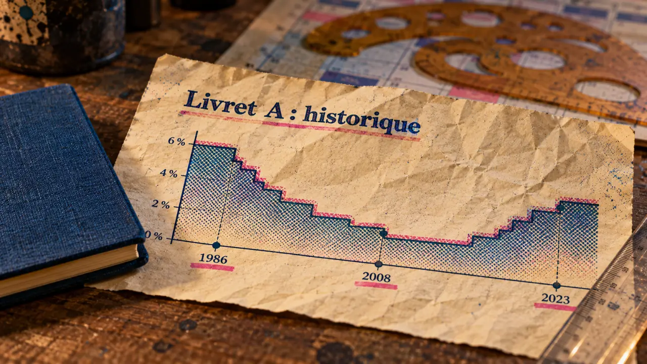 Historique du taux du livret a, 8,50 % à 0,50 % sur graphique et livret
