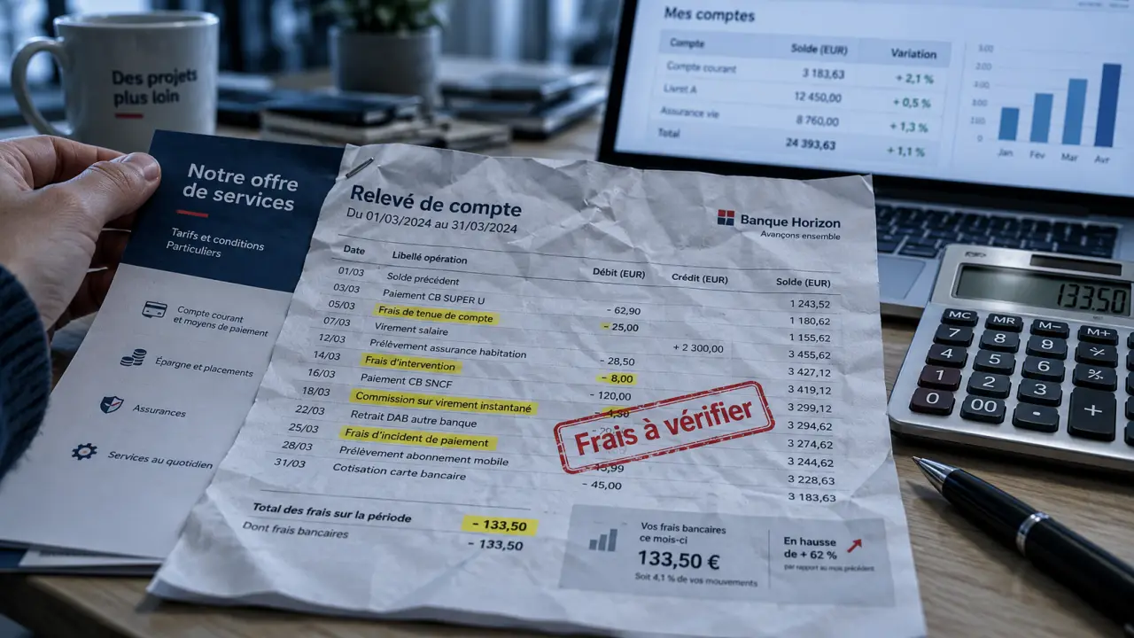 Société Générale frais bancaires abusifs : relevé bancaire et tarifs à vérifier