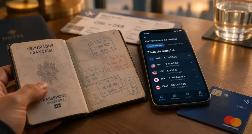 Wise banque en ligne : conversion multi-devises avec passeport et carte Mastercard